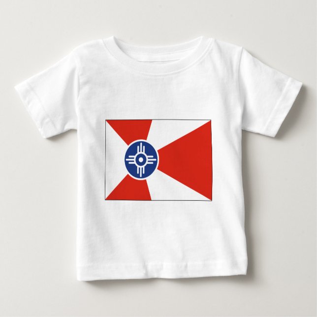 Camiseta Para Bebê Wichita Kansas ICT Flag (Frente)