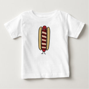 Camiseta Para Bebê Wiener envolvido bacon do Hotdog do cachorro