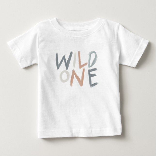 Camiseta Para Bebê Wild One Baby design in Earthy Tones (Frente)