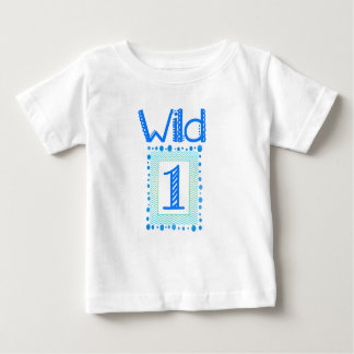 Camiseta Para Bebê Wild One Blue Green First Birday