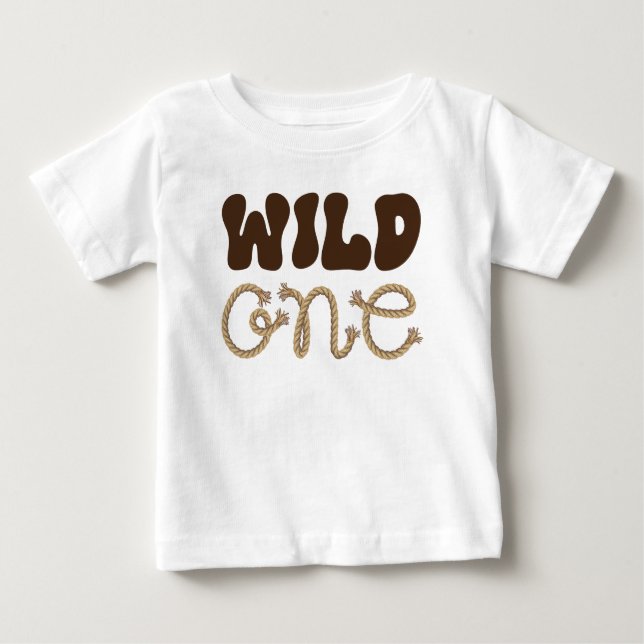 Camiseta Para Bebê Wild One Cowboy Birthday (Frente)
