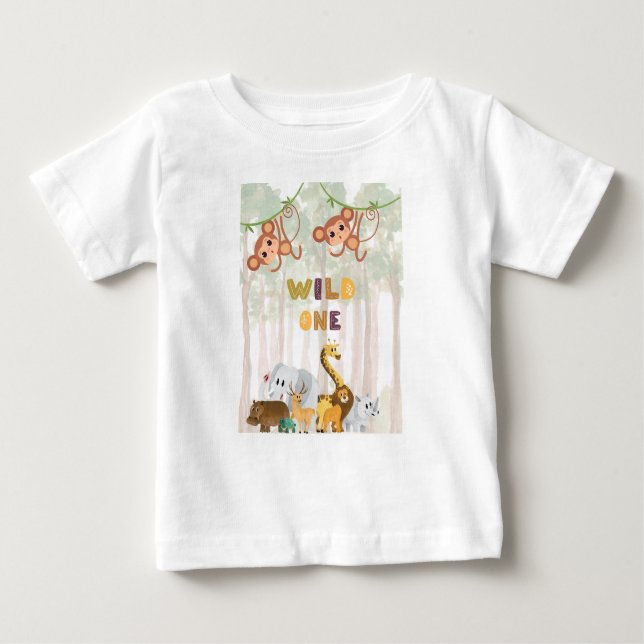 Camiseta Para Bebê Wild One - Parabéns (Frente)