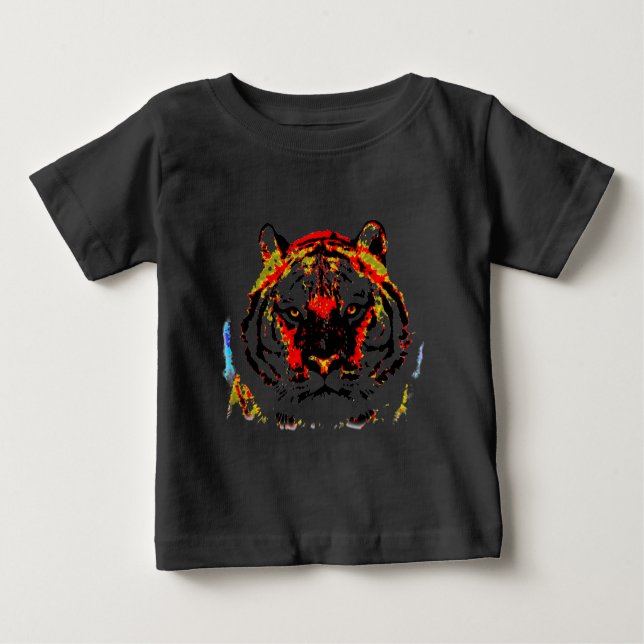 Camiseta Para Bebê Wild Tiger Pop Art (Frente)