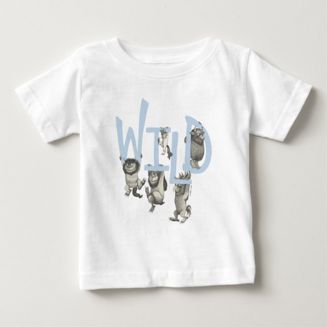 Camiseta Para Bebê WILD | Wild Things e Max - Azul (Frente)