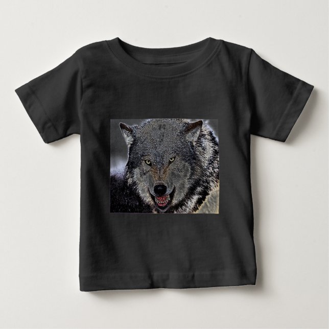 Camiseta Para Bebê Wild Wolf (Frente)