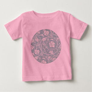 Camiseta Para Bebê William Morris Grape Pattern Teal Turquoise