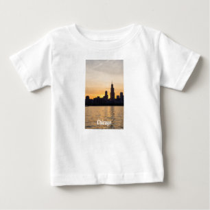 Camiseta Para Bebê Willis Tower Sunset Silhouette