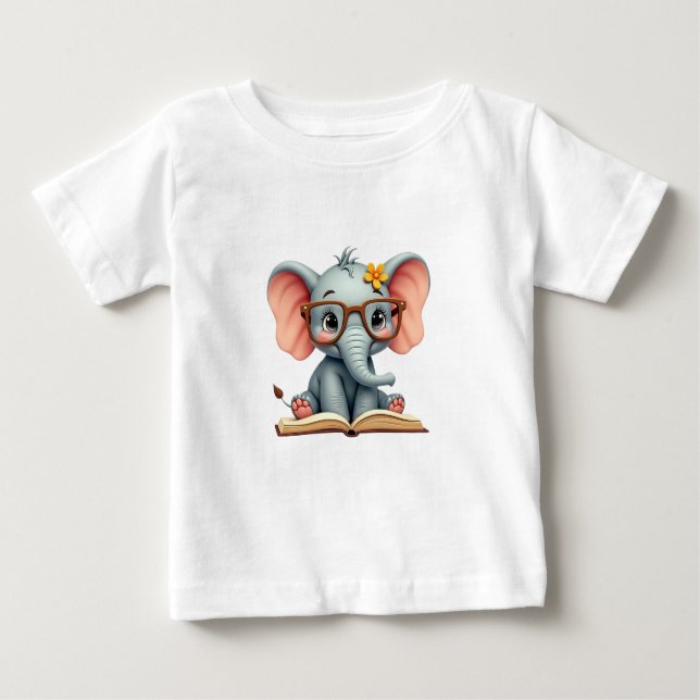 Camiseta Para Bebê Wise Baby Elephant (Frente)