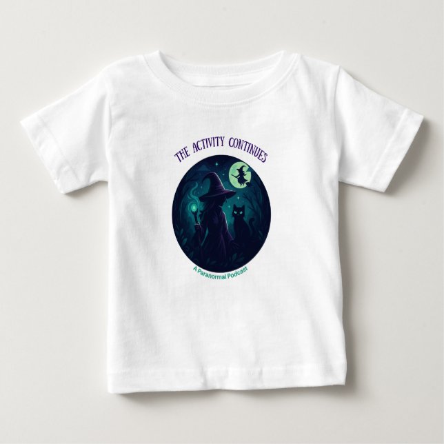 Camiseta Para Bebê Witchy design on light kids clothes (Frente)