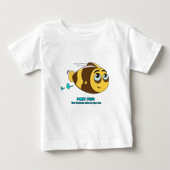 Camiseta Para Bebê Wobblefin Fart peixes (Frente)
