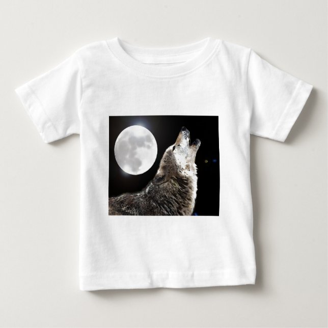 Camiseta Para Bebê Wolf & Moon (Frente)