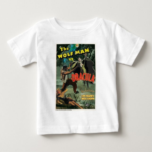 Camiseta Para Bebê WOLFMAN CONTRA DRACULA por Philip J. Riley (Frente)