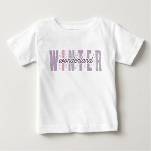 Camiseta Para Bebê Wonderland de inverno - Tipografia Festiva