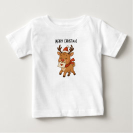Camiseta Para Bebê Wonky Zoo Toddler T-Shirt – Cute Reindeer