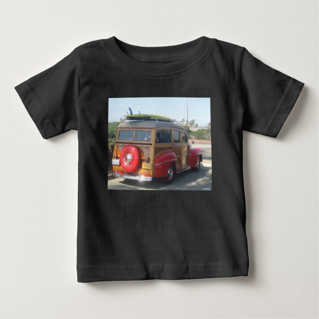 Camiseta Para Bebê Woodie Wagon (Frente)