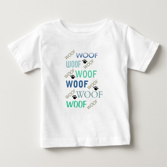 Camiseta Para Bebê WOOF por todo o Toddler Tee (Frente)