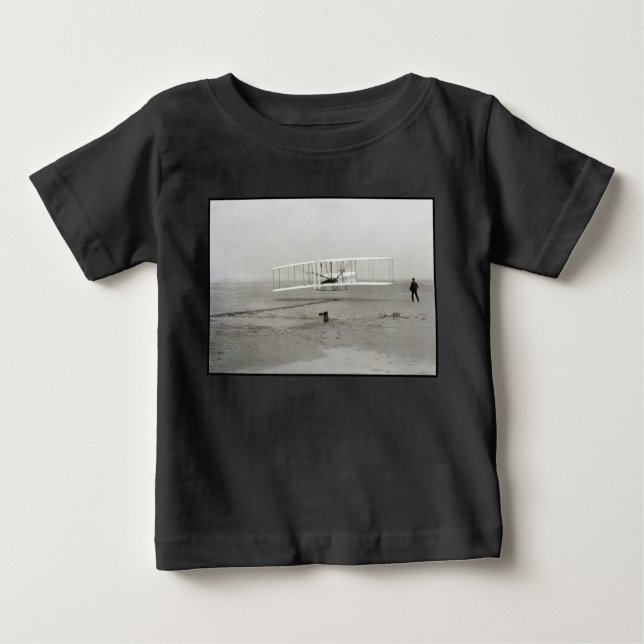 Camiseta Para Bebê Wright Brothers Flyer First Plane Flight Aviation (Frente)