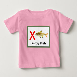Camiseta Para Bebê X é para peixes de raios X