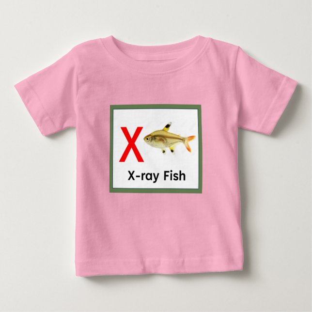 Camiseta Para Bebê X é para peixes de raios X (Frente)