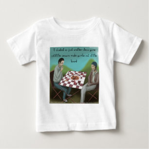 Camiseta Para Bebê Xadrez Cajun Cartoon Divertido