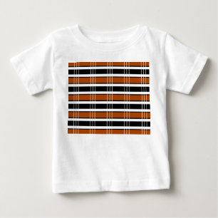 Camiseta Para Bebê Xadrez castanha e branca