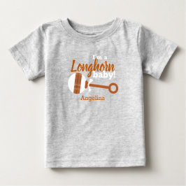 Camiseta Para Bebê Xadrez Laranja Queimada Rattle Longhorn