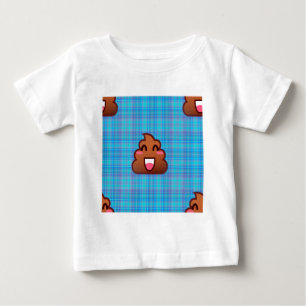 Camiseta Para Bebê xadrez poop emoji