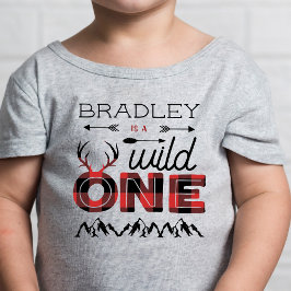 Camiseta Para Bebê Xadrez Rústica de Wild One Boys Lumberjack primeir