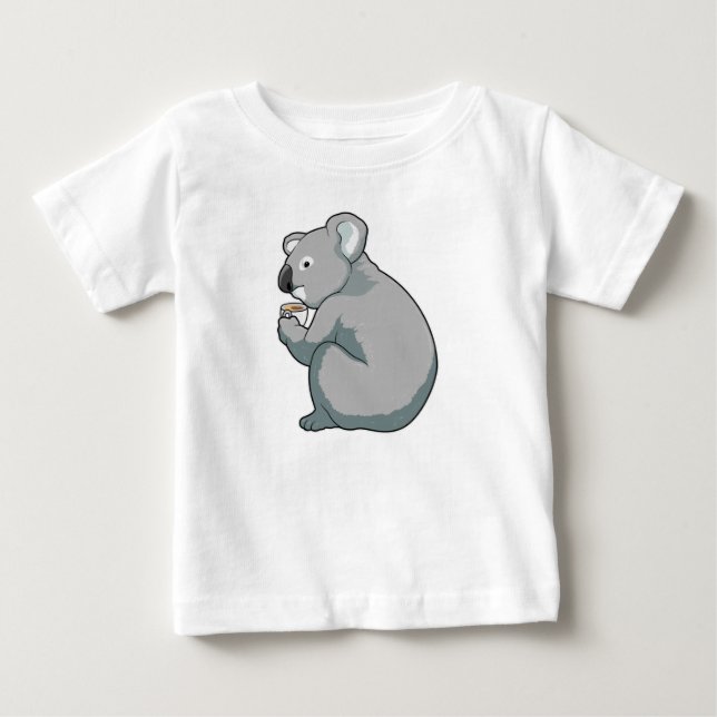 Camiseta Para Bebê Xícara de café Koala (Frente)