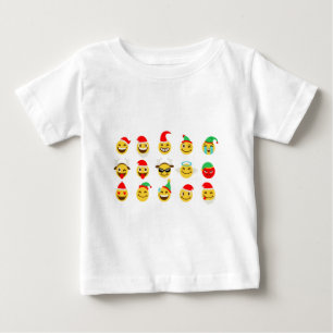 Camiseta Para Bebê xmas emoji faces felizes