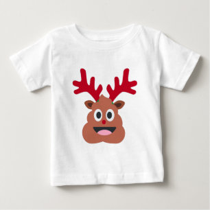 Camiseta Para Bebê xmas reindeer poo emoji