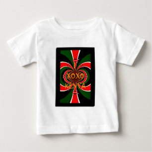 Camiseta Para Bebê XOXO I Love Kenya Black Red Green Flag