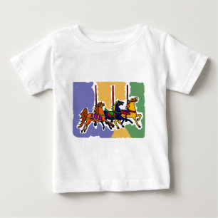 Camiseta Para Bebê XX- arte popular artística dos cavalos do