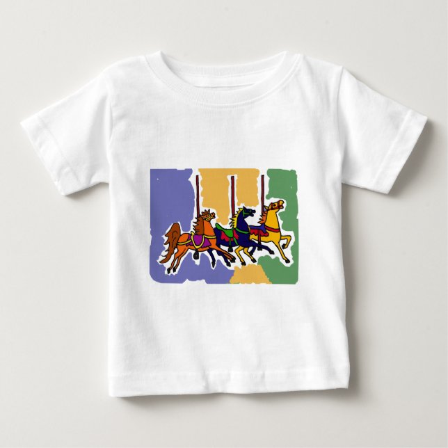 Camiseta Para Bebê XX- arte popular artística dos cavalos do (Frente)