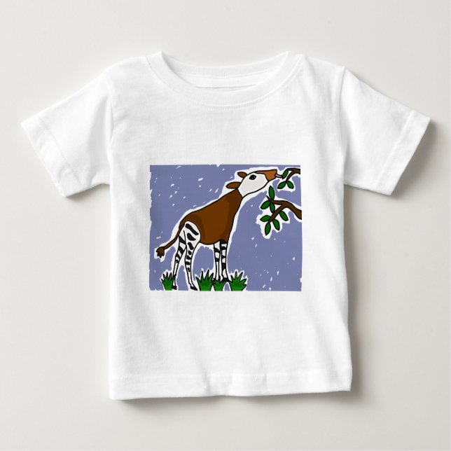 Camiseta Para Bebê XX- desenhos animados da arte do Okapi (Frente)