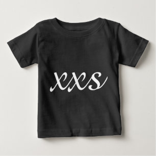 Camiseta Para Bebê XXS Texto Extra Pequeno Preto e Branco