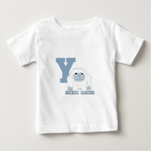 Camiseta Para Bebê Y é para Yeti Monstro de desenho animado fofo