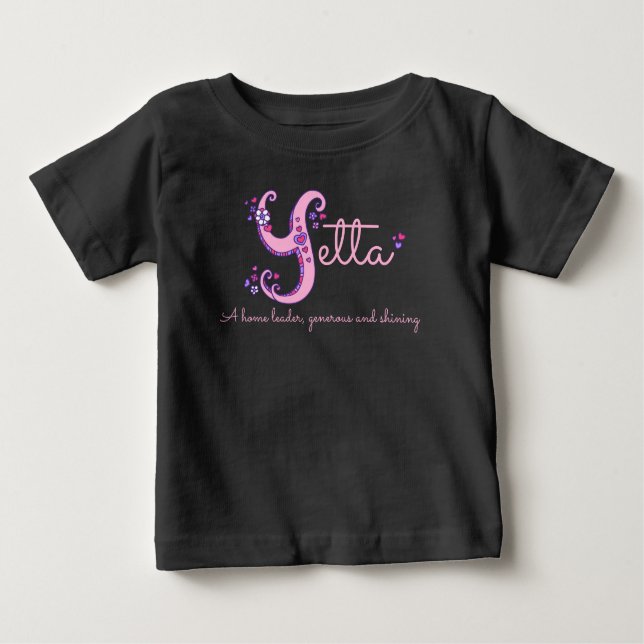 Camiseta Para Bebê Yetta Meninas nomeiam "Y monograma" (Frente)