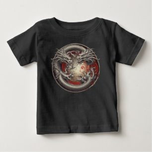 Camiseta Para Bebê Yin Yang Dragon - Equilíbrio de poder e espírito
