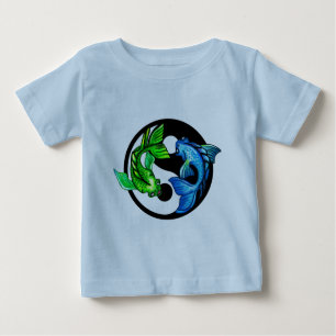 Camiseta Para Bebê Yin-Yang Koi Design