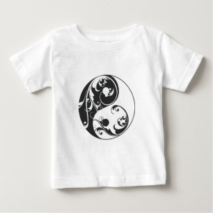 Camiseta Para Bebê Yin & Yang Rolante (preto)