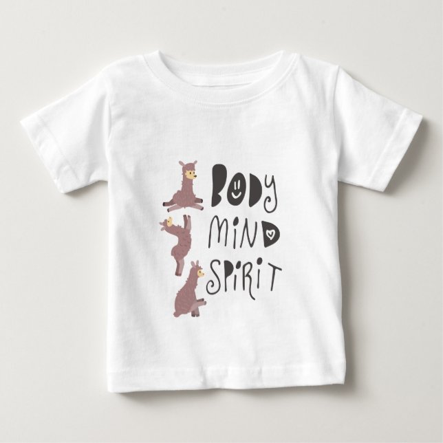 Camiseta Para Bebê Yoga Llamas (Frente)