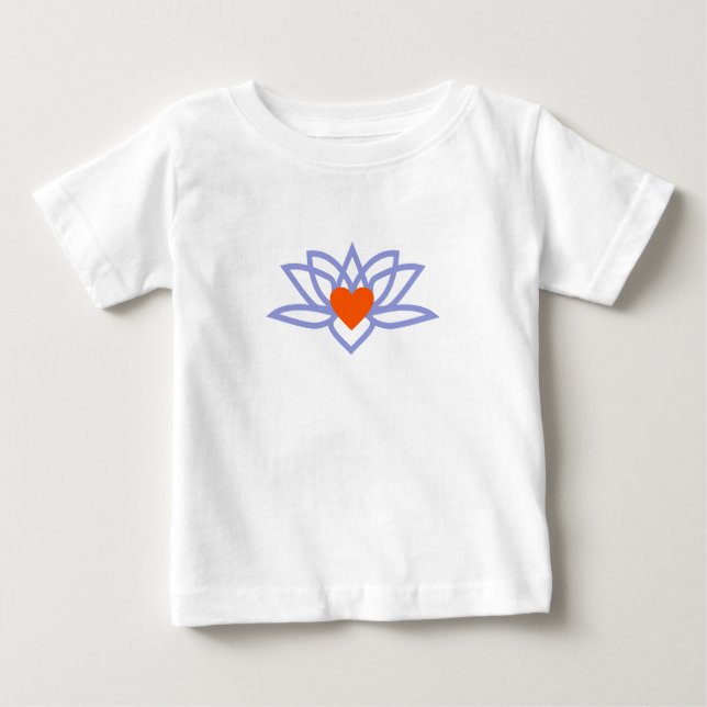 Camiseta Para Bebê Yoga Lotus Heart (Frente)