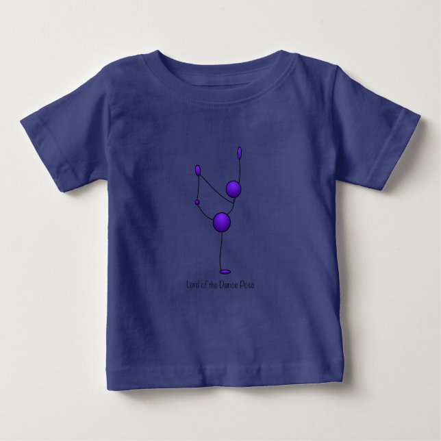 Camiseta Para Bebê Yoga Pose - Senhor da Dança Pose (Frente)