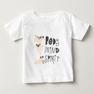 Camiseta Para Bebê Yoga Pugs