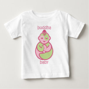 Camiseta Para Bebê Yoga Speak Baby : Bebê Buda Rosa