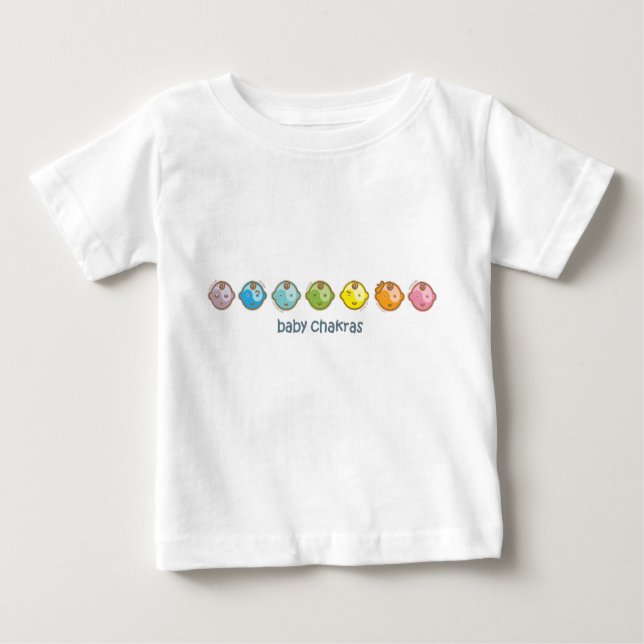 Camiseta Para Bebê Yoga Speak Baby : Todas As Bebidas Chakras (Frente)