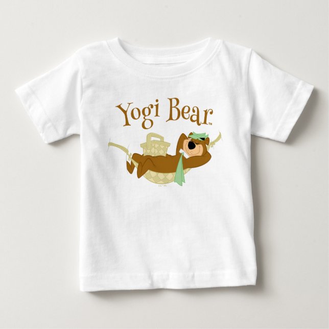 Camiseta Para Bebê Yogi Bear Picnic Hammock Nap Time (Frente)