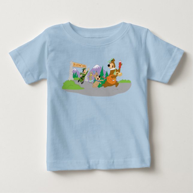 Camiseta Para Bebê Yogi Bear's Excelente Picnic Basket Escape (Frente)