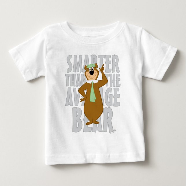 Camiseta Para Bebê Yogi "Mais Inteligente Que O Urso Médio" (Frente)
